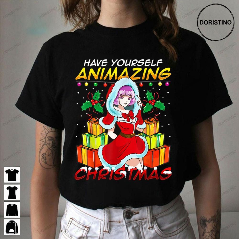 Animazing Christmas Santa Claus Dress Anime Girl Awesome Shirts